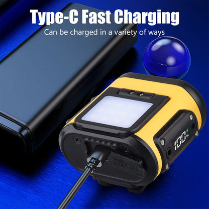 LED Headlamp Smart Sensor Cap Clip Light TPYE-C Rechargeable Flashlight  With Power Display Riding Fishing Camping Outdoor Torch