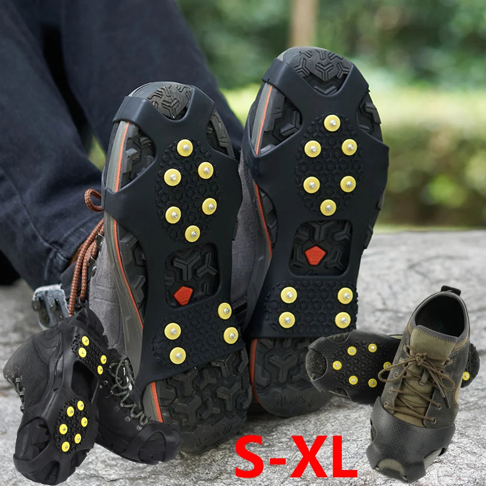 10/5 Teeth Shoes Ice Cleats Climbing Crampons Anti-Slip Winter Ice Claws Unisex Mountaineering Cleats Walking Hiking Accessories