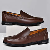 Men’s Genuine Leather Loafers – Comfortable Walking & Driving Shoes, Classic Slip-On Style