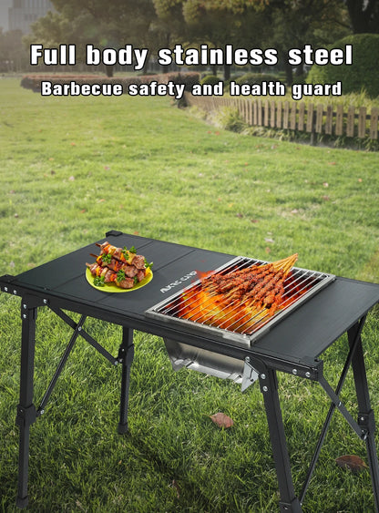 Dotwise Outdoor Barbecue Grill Portable Outdoor Stove IGT Table Stove Folding Firewood Stove Barbecue Camping Stove