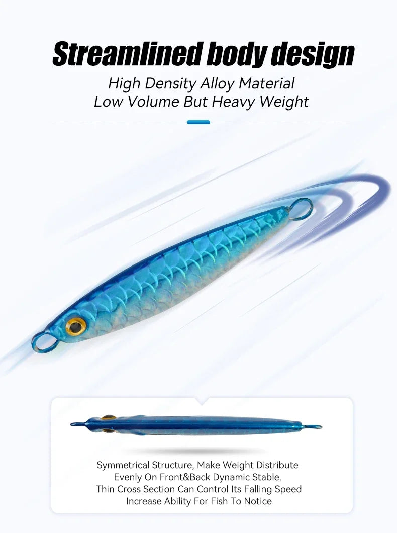 5pcs/Set Metal Jig Fishing Lures Set 10g 20g 30g Trolling Hard Bait for Bass Sea Trout Jigging Tackle Saltwater Fishing Gear