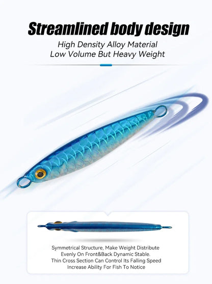 5pcs/Set Metal Jig Fishing Lures Set 10g 20g 30g Trolling Hard Bait for Bass Sea Trout Jigging Tackle Saltwater Fishing Gear