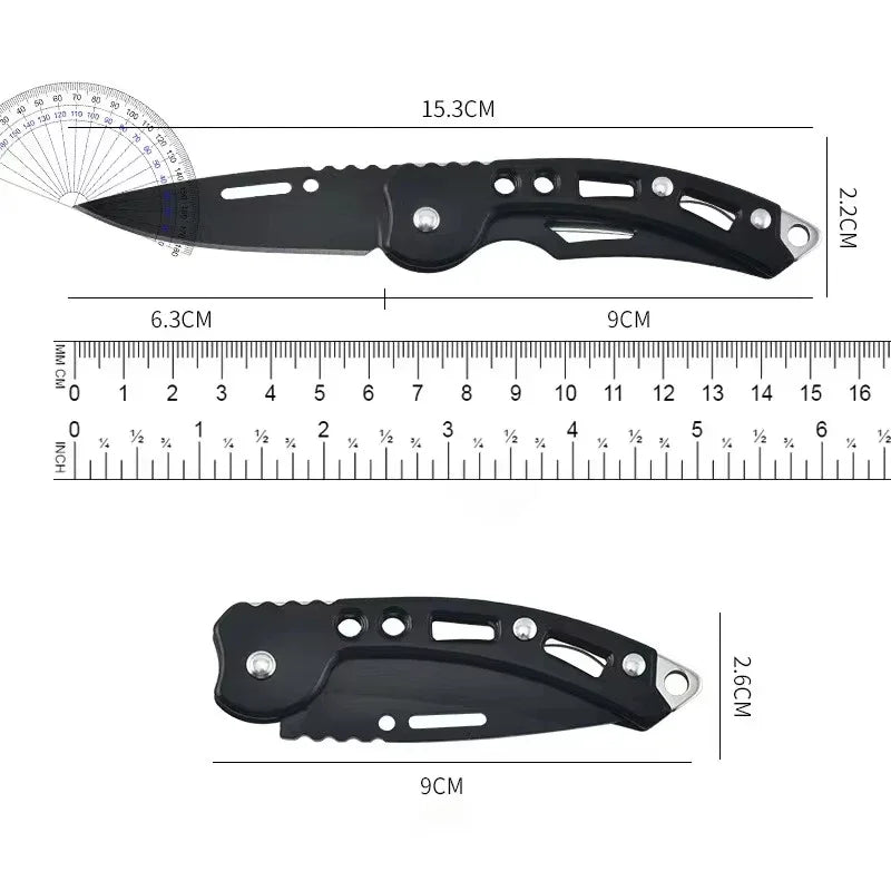 Stainless steel folding knife, survival knife, hunting knife, fruit knife, portable pocket knife for camping and outdoor fishing