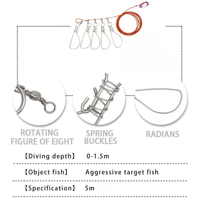 HOMEFISH 5m Fish Lock Stringer with Reel