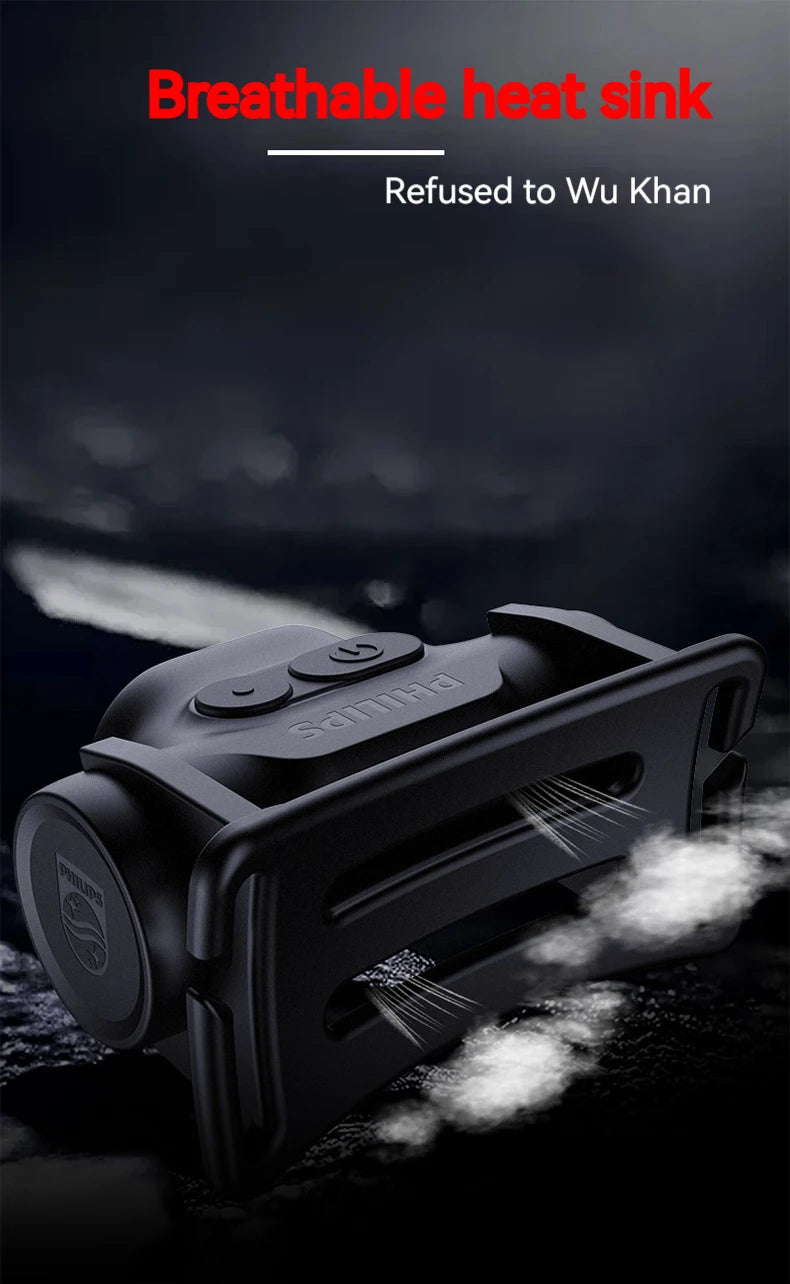 Philips LED Headlamp Sensor Head Flashlight of Lighting Type-C Rechargeable Headlight Outdoor Camping Fishing Lantern
