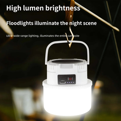 Solar LED Camping Lamp – Type-C Charging, with Hook
