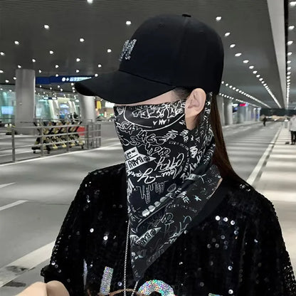 Moda Punk Unisex Summer Solar Protector Mask UV Protection Hip Hop Sports Face Neck Scarf Ear Cover for Men Women
