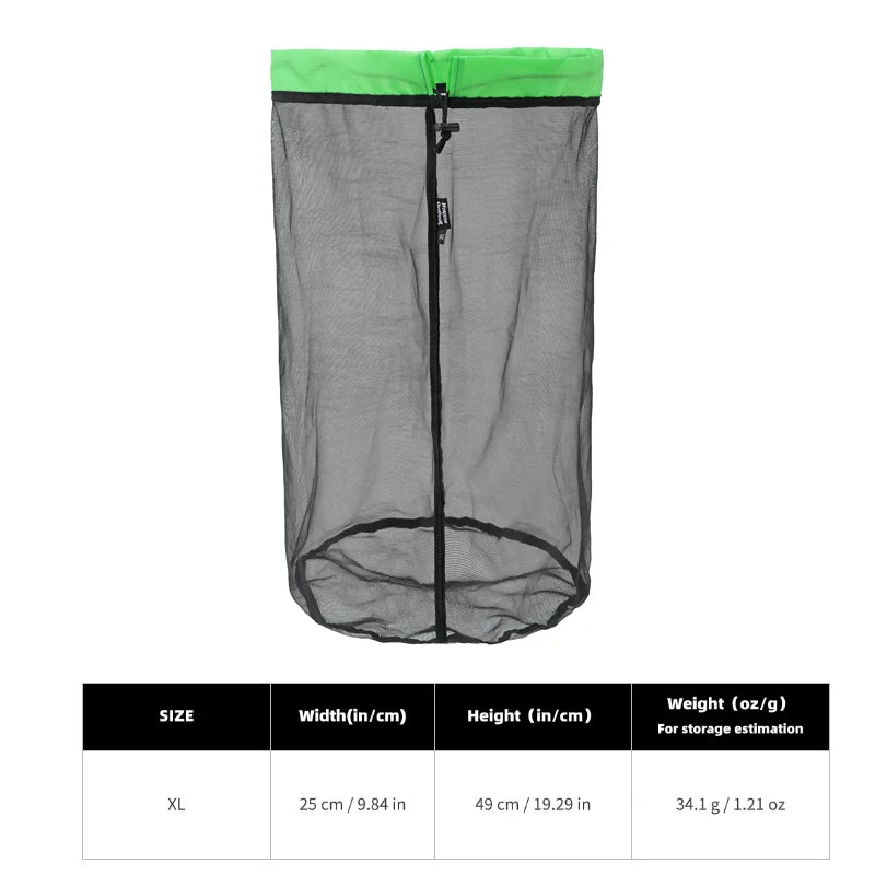 [HODR] Mesh Bags Lightweight Mesh Stuff Sack Drawstring Storage Bags Compression Pouches for Camping, Hiking, Laundry & Grocery
