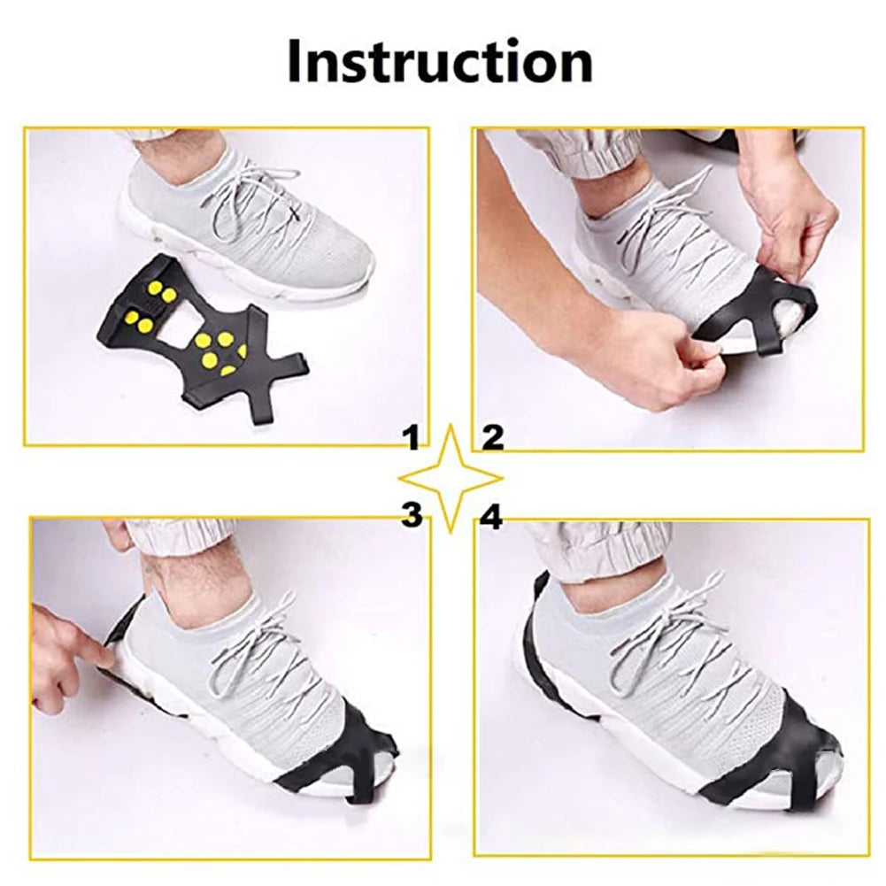 10-Teeth Anti-Slip Crampons | Ice & Snow Cleats for Walking, Hiking & Climbing
