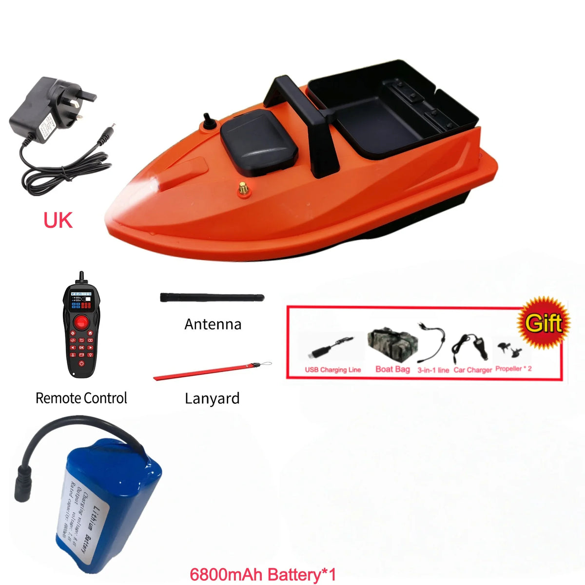 GPS Smart Bait Boat with 24 Saved Fishing Spots & Auto-Return
