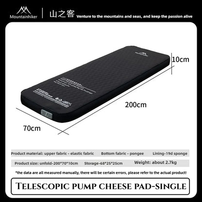 MOUNTAINHIKER Single Double Person Self-inflating Mattress Thick 10cm Compact Folding Camping Sleeping Bed Pad Air Mat Floor