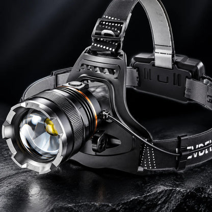 Rechargeable LED Headlamp Powerful Head Flashlight Optional Motion Sensor for Fishing Camping Rescue