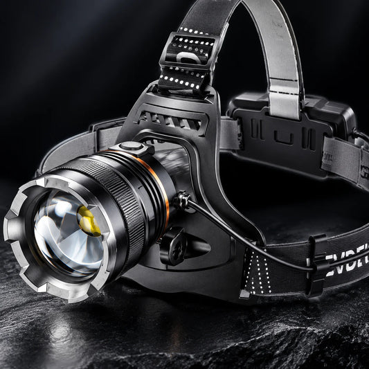 Rechargeable LED Headlamp Powerful Head Flashlight Optional Motion Sensor for Fishing Camping Rescue