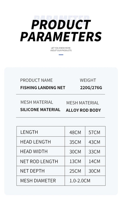 TAIYU Ultralight Silicone Mesh Landing Net