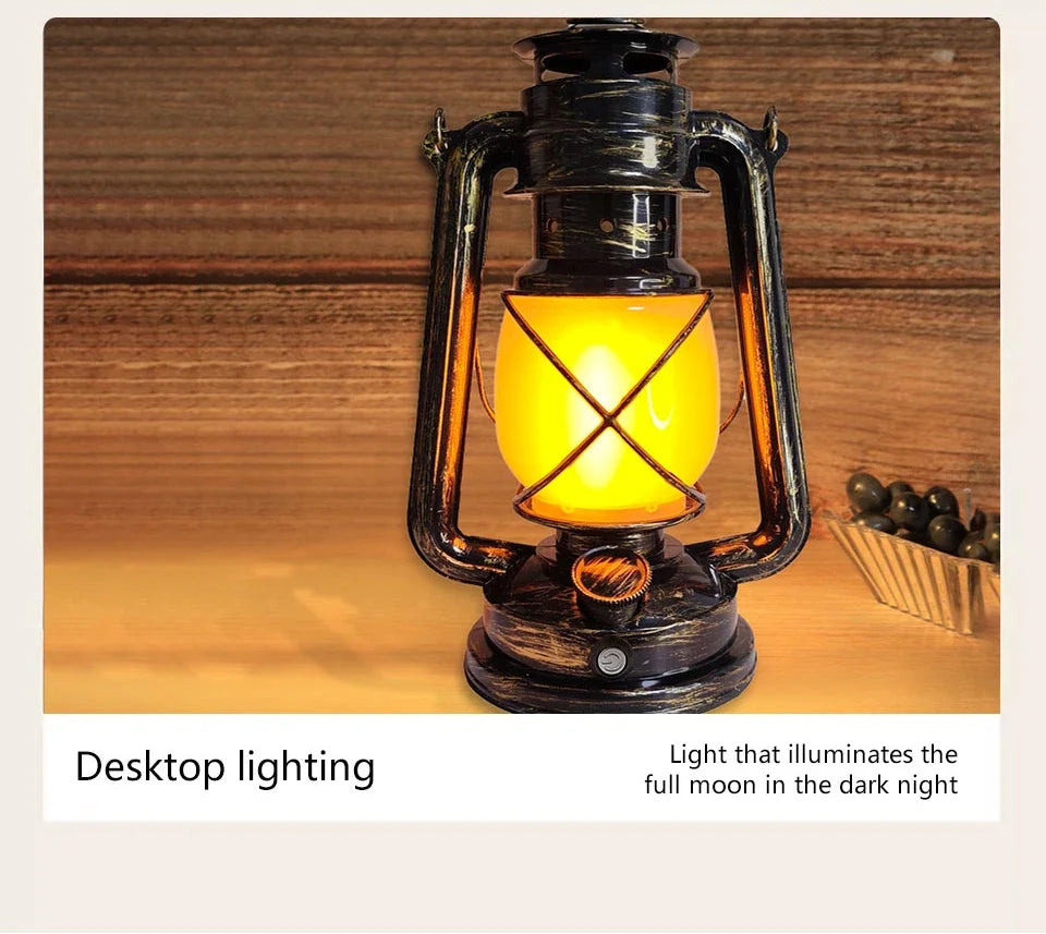 Vintage Rechargeable Camping Lantern – 3 Lighting Modes