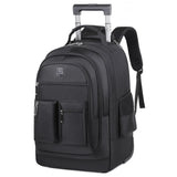 Large Capacity Travel Backpack With Wheels Hidden Pull Rod Waterproof Carry On Luggage Weekend Travel Bag For Men Business Trip