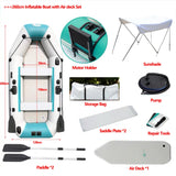 2.0–3.6m Inflatable Boat with Air Deck & Slat Bottom | Heavy-Duty PVC 3-Layer Fishing & Kayak Dinghy Set
