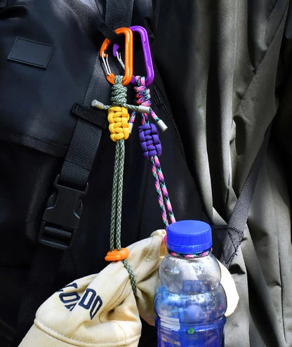 Quick-Release Paracord Water Bottle Hang Buckle Carabiner Portable Clip Multifunctional Hook for Outdoor Hiking Backpack