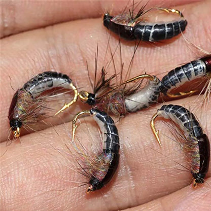 Sequin Scud Nymph Flies (6 or 12 Pack)