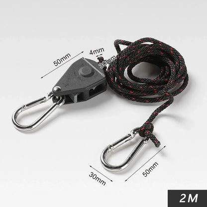 Camping Tent Adjustable Rope Fastener Fixed Buckle Pulley Tensioner Ratchet Hangers Lights Lifting Camping Awning Wind Rope