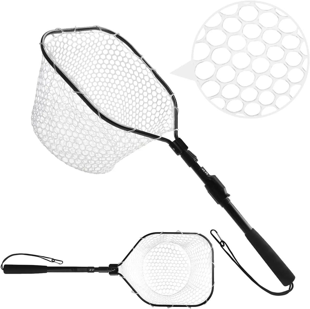 Soft Rubber Mesh Fly Fishing Landing Net