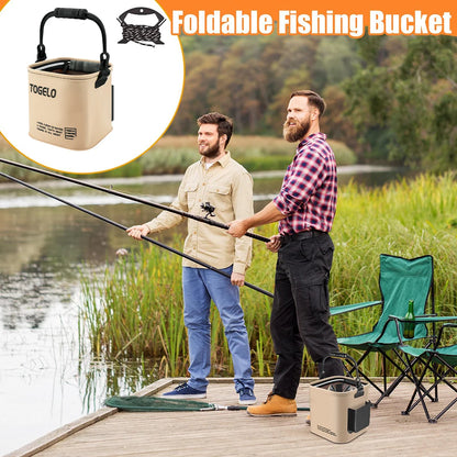 Foldable Live Fish Bucket with Rope