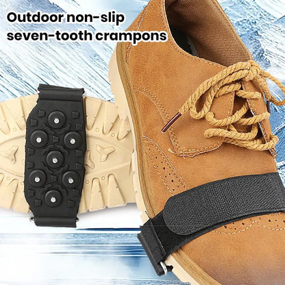 Shoes Ice Cleats 7 Spikes Adjustable Fastener Tape Anti-slip Outdoor Climbing Boots Ice Snow Grips Crampons Gripper
