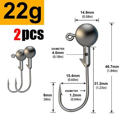 WODJYJ Jig Head Hooks (1g-28g)