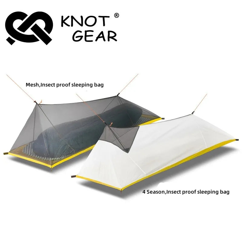Knot Jian Outdoor 1P Inner Tent Camping Bivy Insect-proof Sleeping Bag Set Ultralight Mountain Climbing Pole Less Tent Shelter