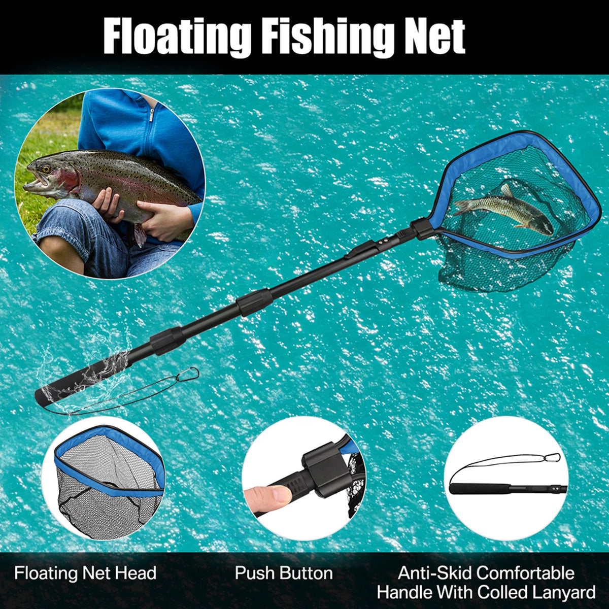 Telescopic Floating Landing Net (55-190cm)