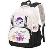 My Little Pony Large Capacity Backpack Cartoon Daypack Travel Commute Knapsack Schoolbag for Kids Girls Mochila With Coin Purse
