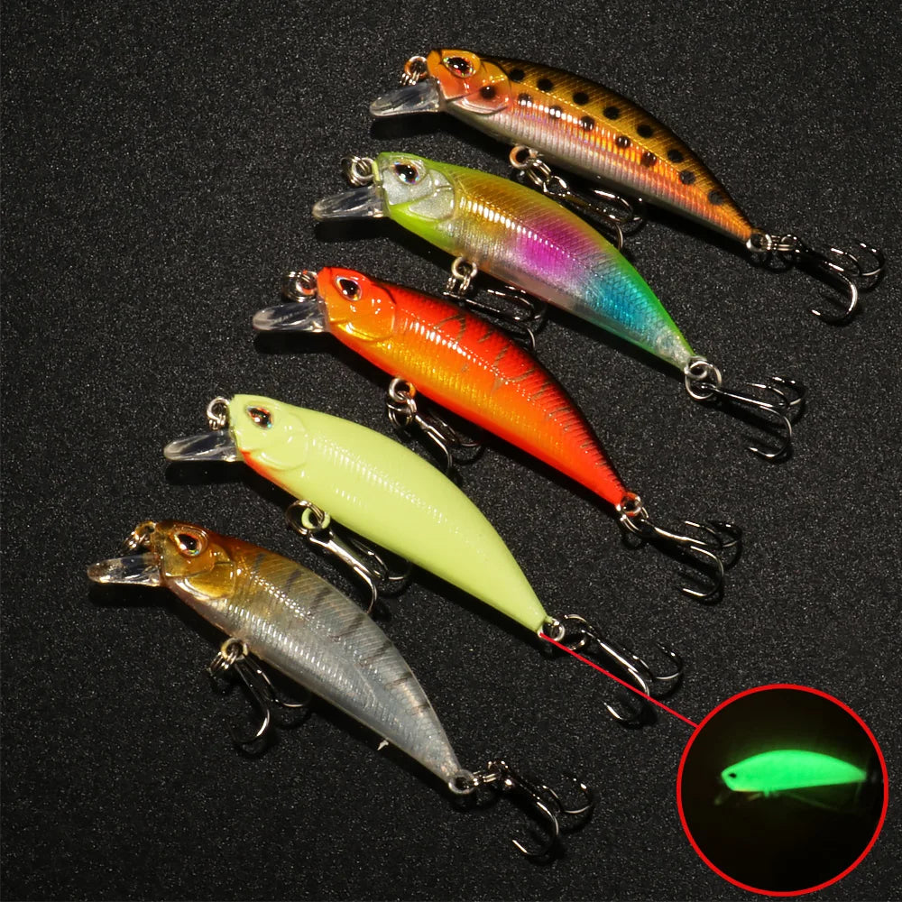 5pcs Fishing Lure Kit Sinking Minnow Trout Artificial Bait Crank Bait Bass Hook Wobbler Fishing Tackle Box Floating Jerkbait