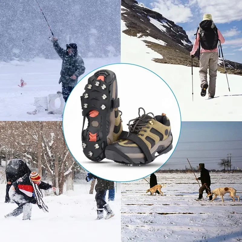 10 Teeth Crampons Outdoor Hiking Climbing Snow And Ice Gripper Anti-slip Covers for Winter Shoes Spikes Snow Shoe Accessories