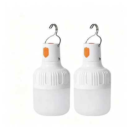 2PCS USB Rechargeable LED Bulb with Hook Portable Emergency Light for Outdoor Camping Fishing Hiking Security
