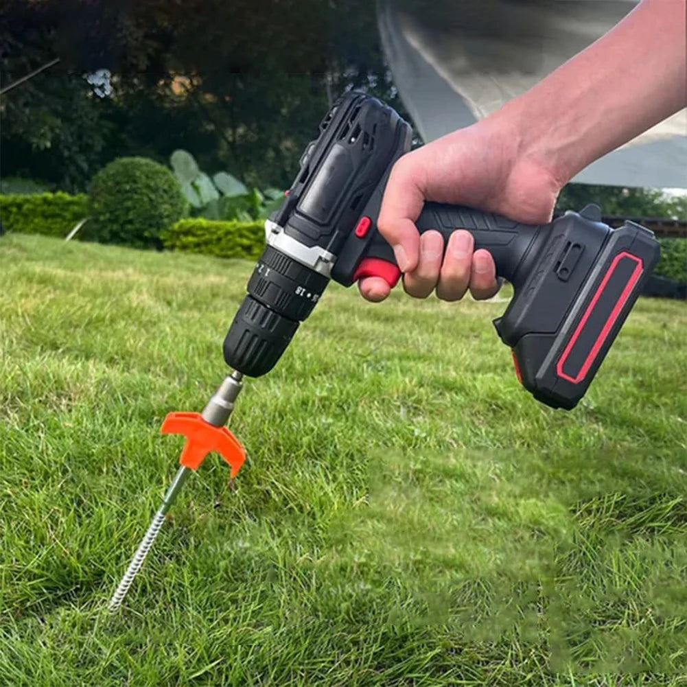 8/24Pcs Camping Pegs Drill In with Hex Socket Stakes Ground Anchors Camping Stakes Tent Ground Nail Screw in Camping Tent Pegs