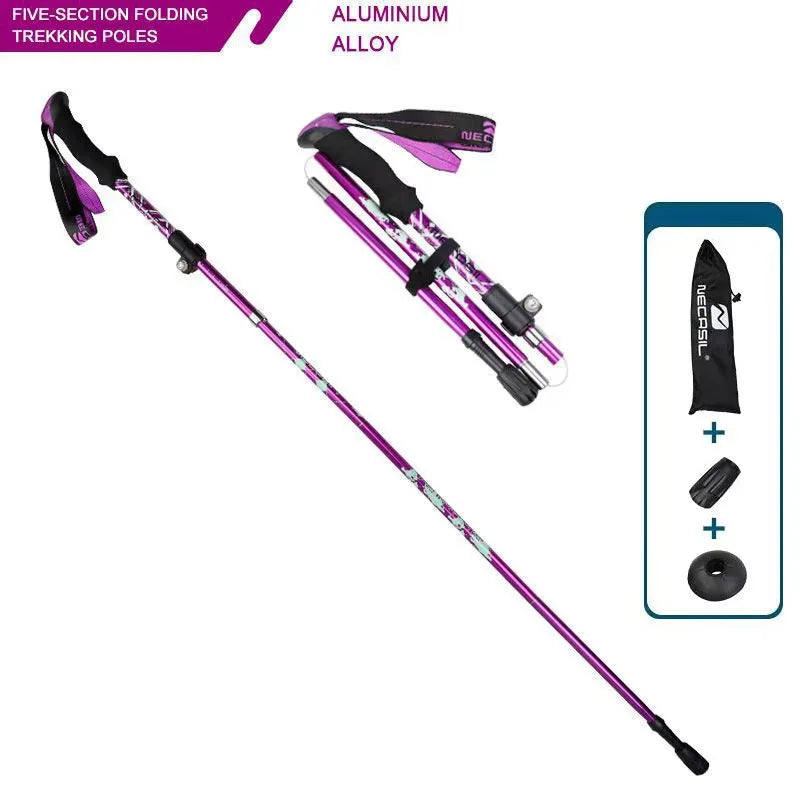 2PCS Trekking Poles Adjustable Ultralight Walking Sticks Alpenstock Outdoor Hiking-Climbing Mountaineering Sticks