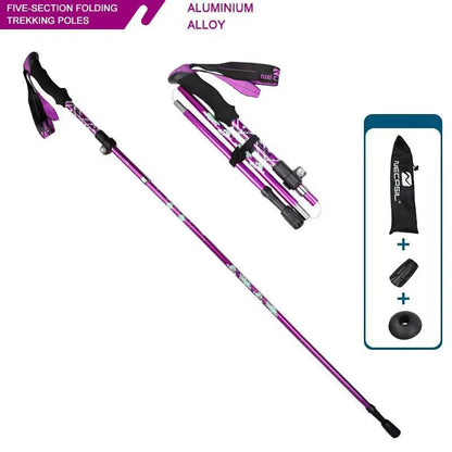 2PCS Trekking Poles Adjustable Ultralight Walking Sticks Alpenstock Outdoor Hiking-Climbing Mountaineering Sticks