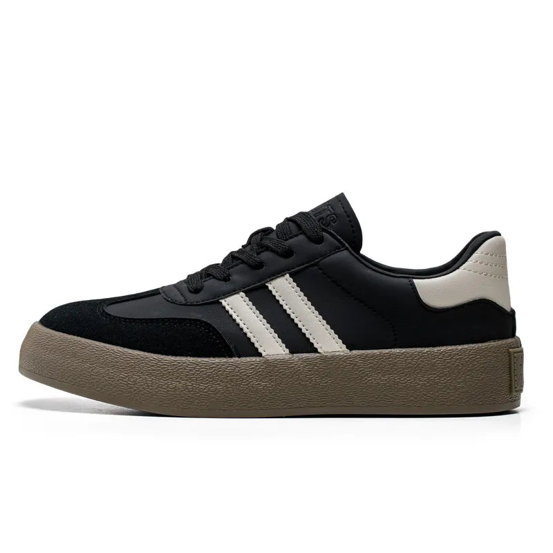 Men’s Trendy Leisure Sneakers – Soft Leather Low-Top Walking Shoes | Wear-Resistant Casual Sports Footwear