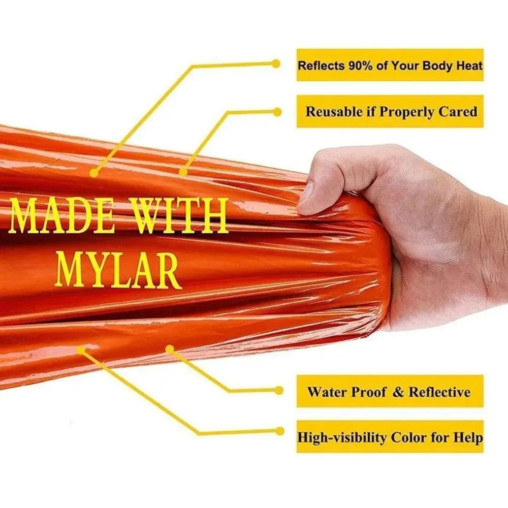 Emergency Sleeping Bag Ultra Waterproof Mylar Thermal Blankets Lightweight Survival Sleeping Bag Keep Warm for Camping Hiking