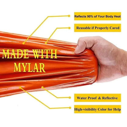 Emergency Sleeping Bag Ultra Waterproof Mylar Thermal Blankets Lightweight Survival Sleeping Bag Keep Warm for Camping Hiking