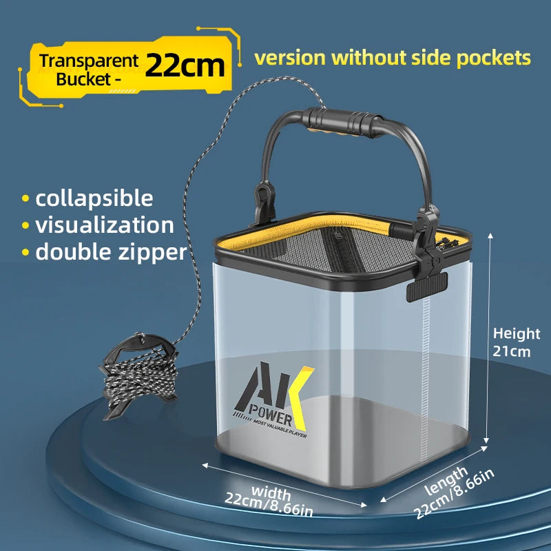 YUZHIYUAN Transparent Foldable Live Fish Bucket