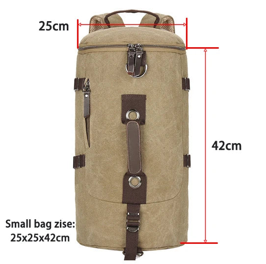 Men’s Canvas Travel Backpack – Large Capacity Mountaineering & Shoulder Bag