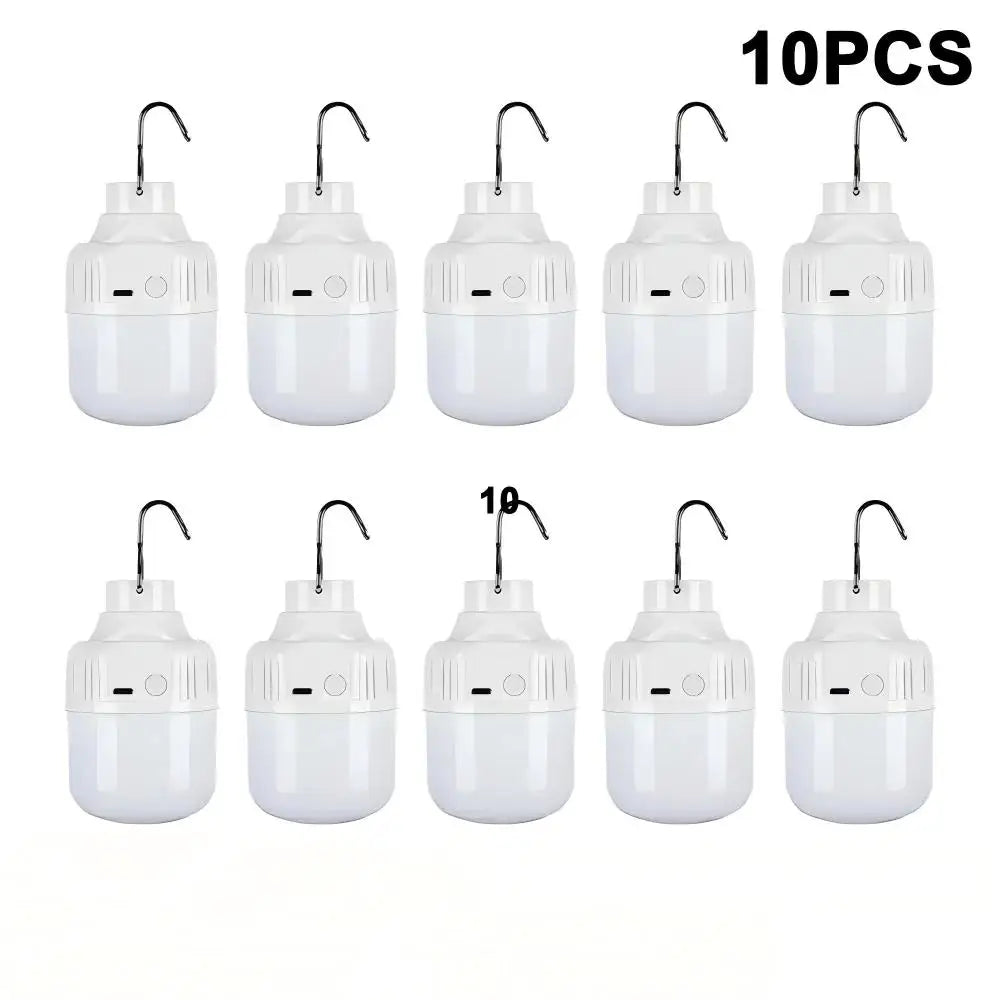 1-10PCS USB Rechargeable LED Camping Light Waterproof Portable High Power Outdoor Lantern for Hiking BBQ Emergency Hunting