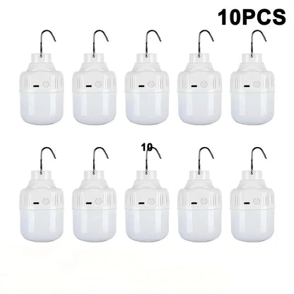 1-10PCS USB Rechargeable LED Camping Light Waterproof Portable High Power Outdoor Lantern for Hiking BBQ Emergency Hunting