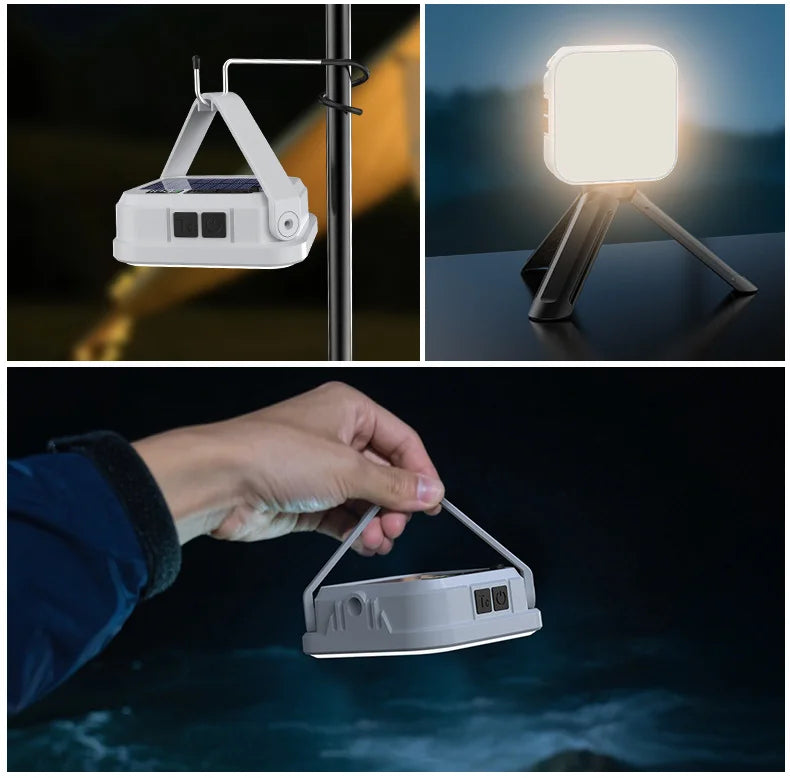 Emergency Lighting Solar Camping Light Portable Outdoor Tent Work SMD Rechargeable LED Hanging Lamp with Digital Power Display