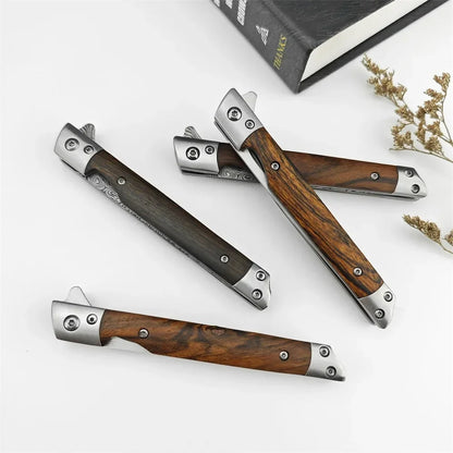 Mini Damascus Pattern Folding Pen Knife Outdoor Knife Pocket Knife Slim Blade Comfortable Grip Sharp Blade Gadgets