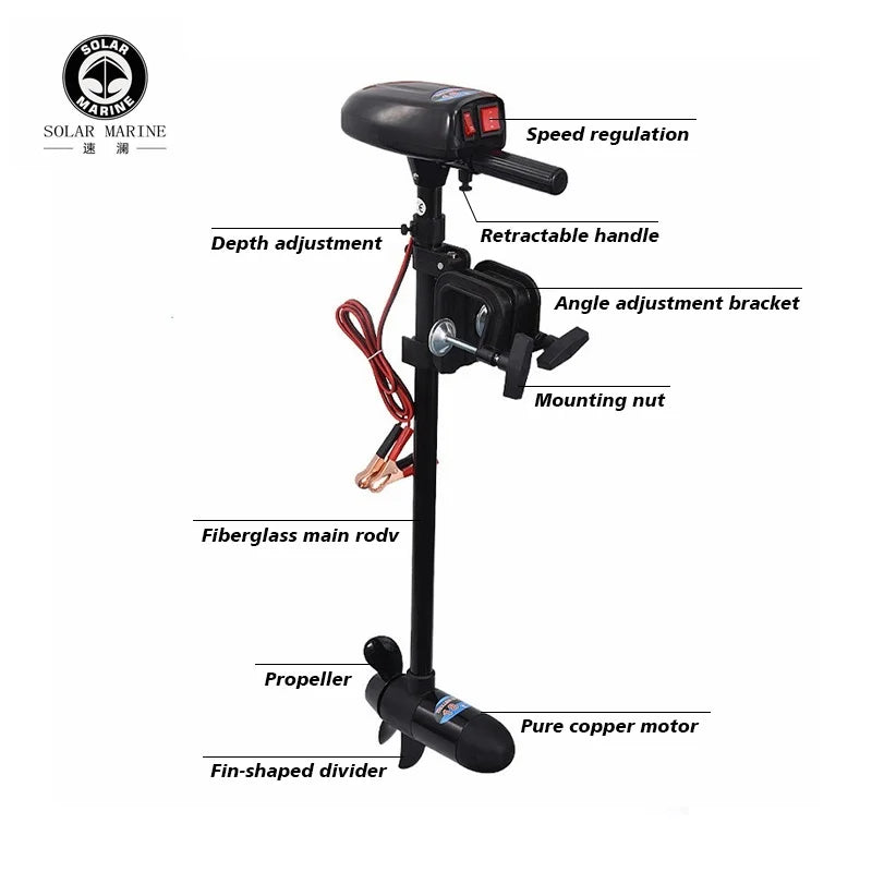18lb Thrust Electric Trolling Motor for Kayaks & Small Boats