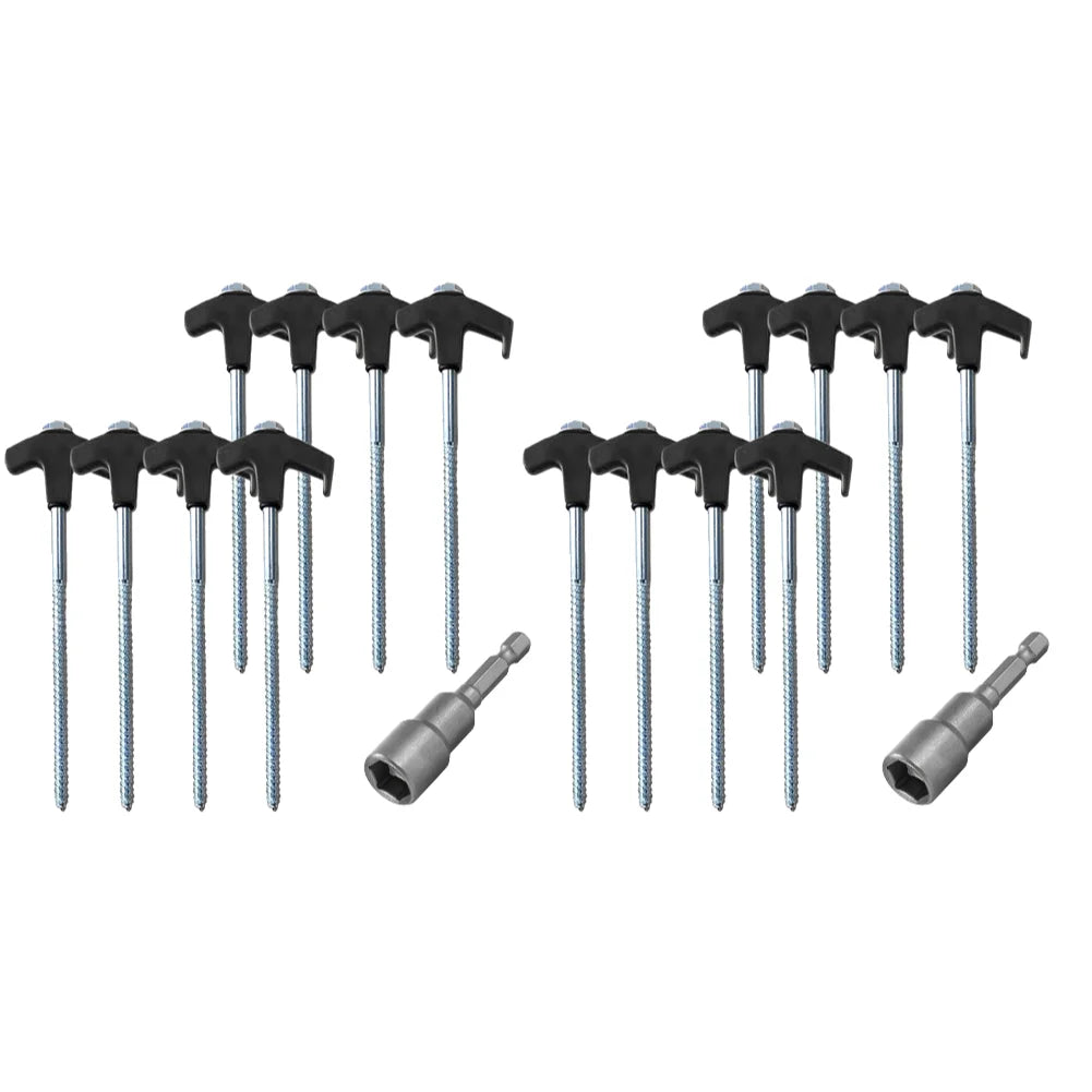 8/24Pcs Camping Pegs Drill In with Hex Socket Stakes Ground Anchors Camping Stakes Tent Ground Nail Screw in Camping Tent Pegs