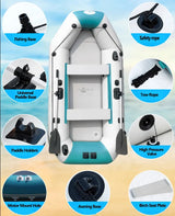 2.0–3.6m Inflatable Boat with Air Deck & Slat Bottom | Heavy-Duty PVC 3-Layer Fishing & Kayak Dinghy Set