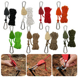 5M Tent Fastener Rope Adjustable Fixed Buckle Pulley Rope Windproof 4mm Outdoor Guy Lines Reflective Camping Accessories